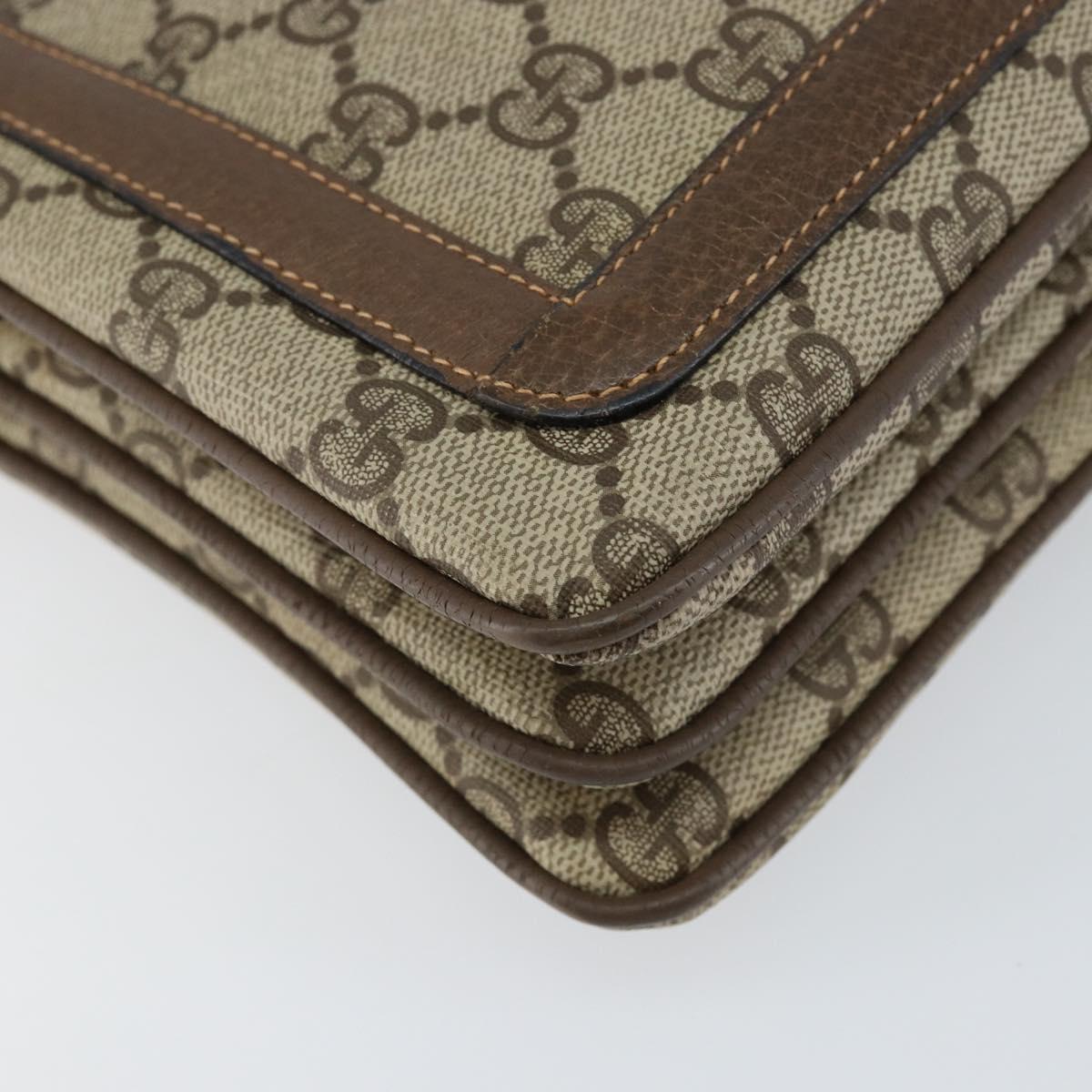 GUCCI GG Supreme Web Sherry Line Bag PVC Beige Gold 904 02 013 Auth ep12043