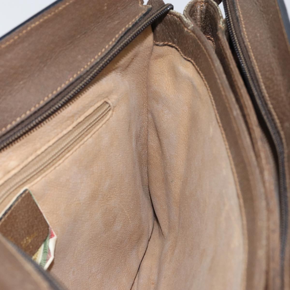 GUCCI GG Supreme Web Sherry Line Bag PVC Beige Gold 904 02 013 Auth ep12043