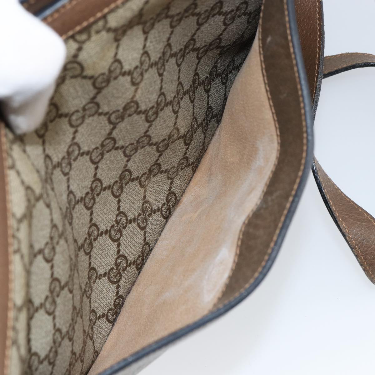 GUCCI GG Supreme Web Sherry Line Bag PVC Beige Gold 904 02 013 Auth ep12043