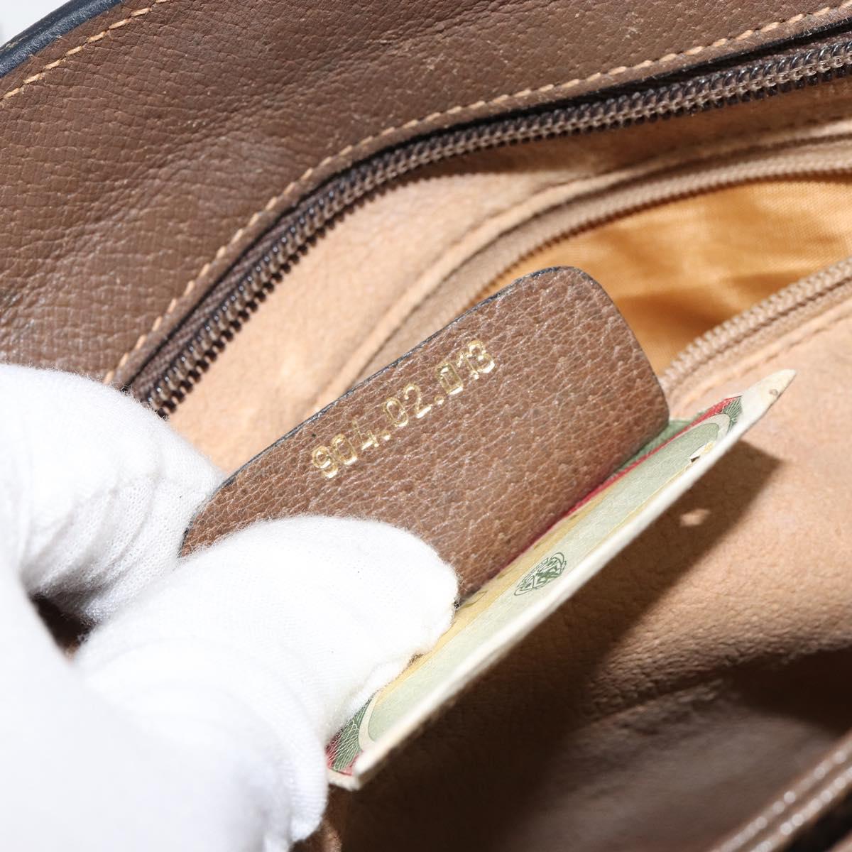 GUCCI GG Supreme Web Sherry Line Bag PVC Beige Gold 904 02 013 Auth ep12043