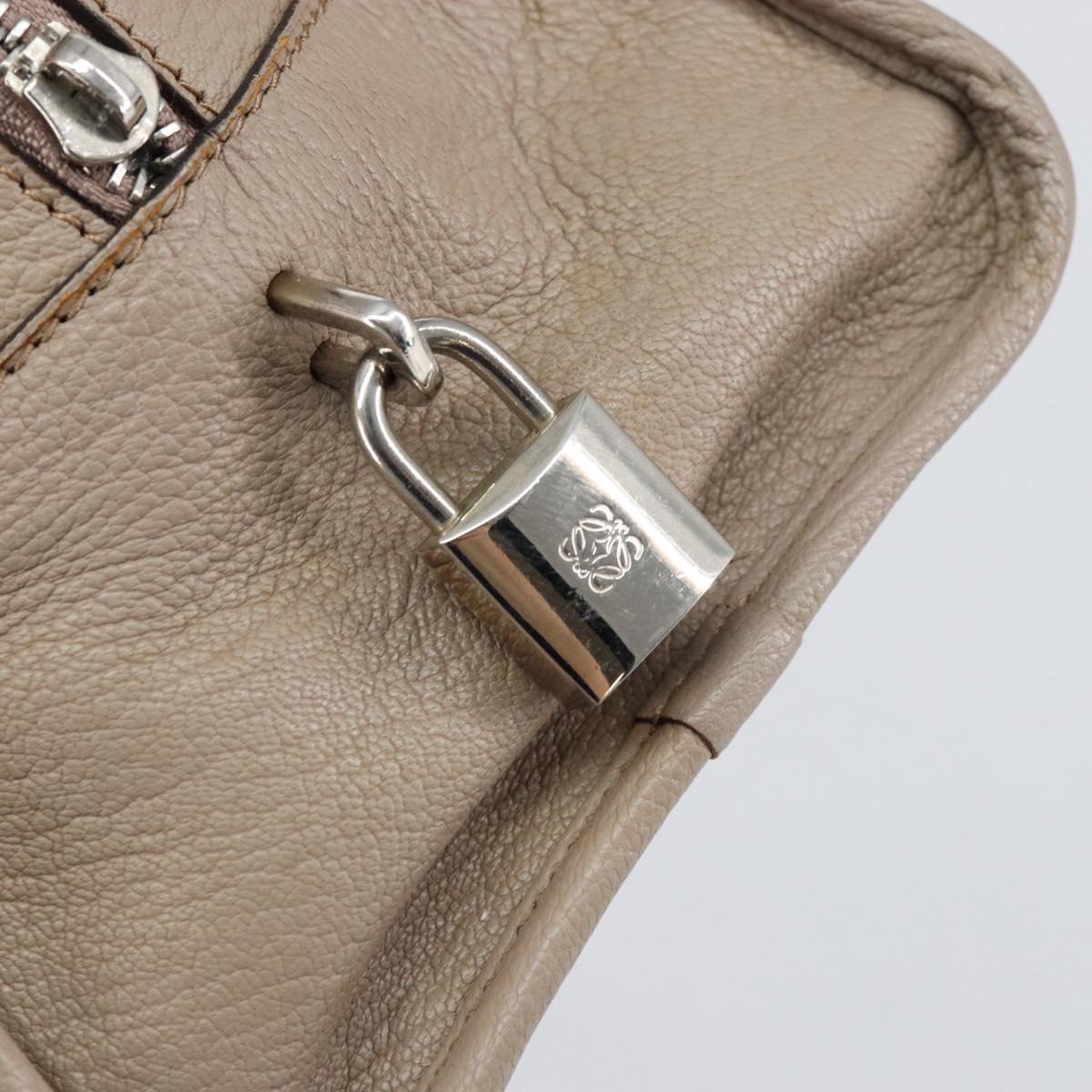 LOEWE Anagram Amazona 36 Hand Bag Leather Gray Silver Auth ep12046