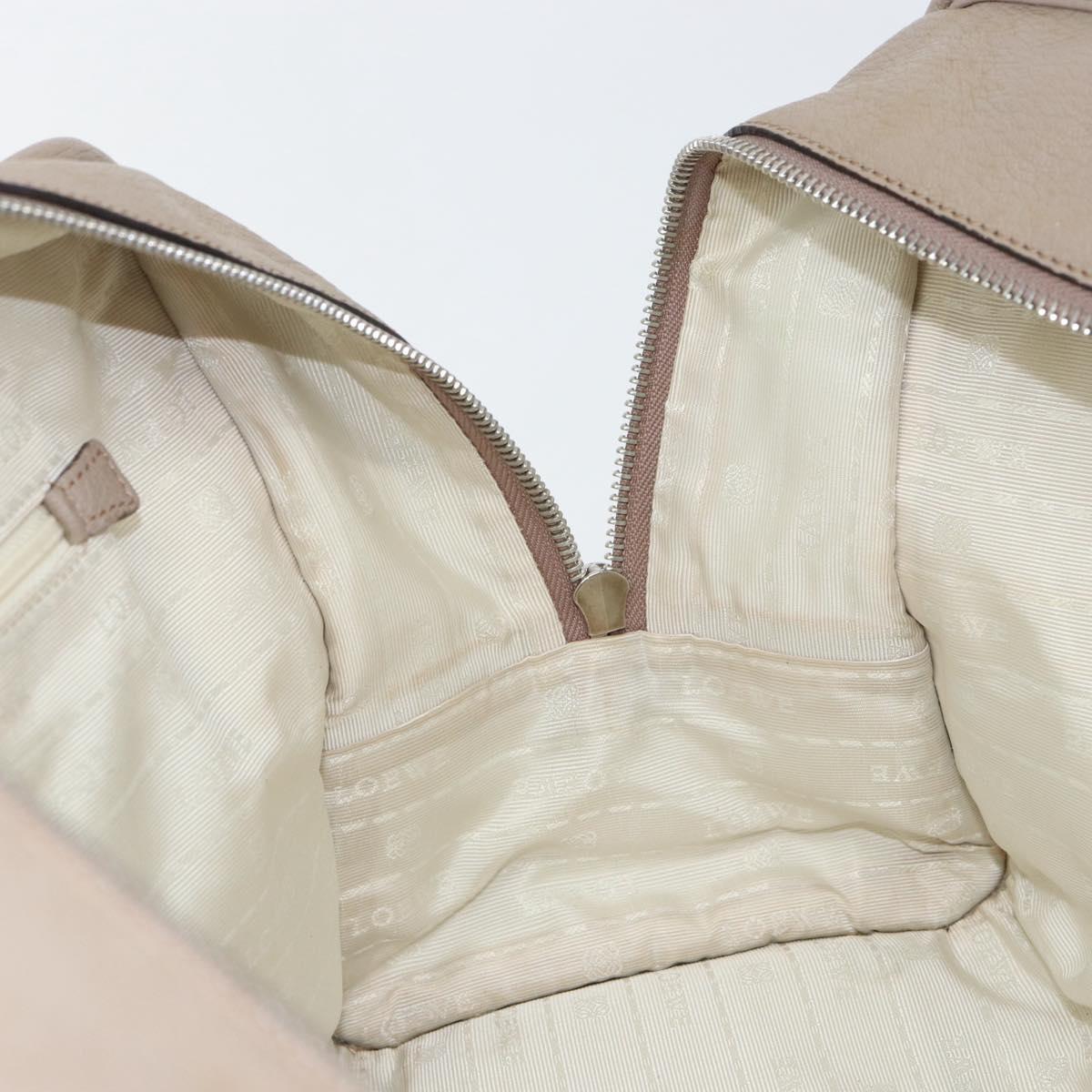 LOEWE Anagram Amazona 36 Hand Bag Leather Gray Silver Auth ep12046