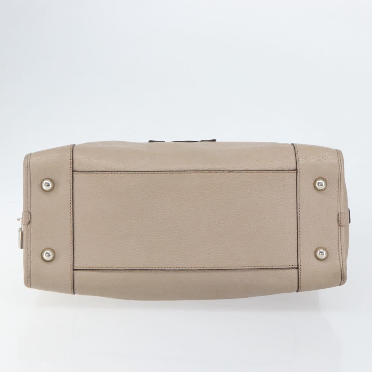 LOEWE Anagram Amazona 36 Hand Bag Leather Gray Silver Auth ep12046