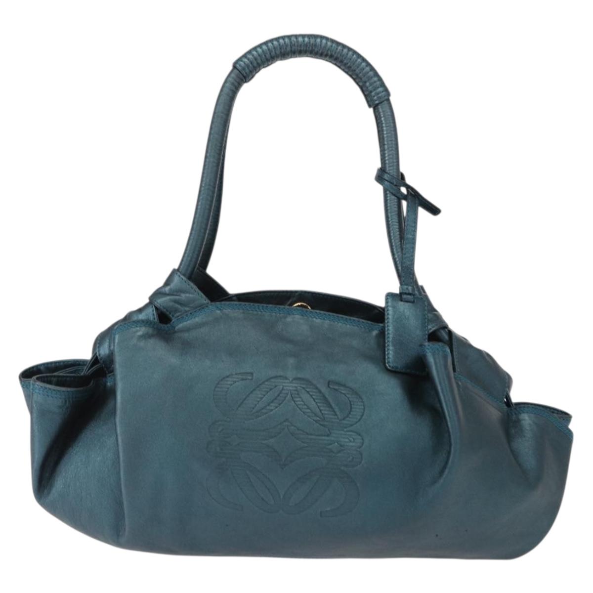 LOEWE Nappa Aire Hand Bag Leather Navy Auth ep12047