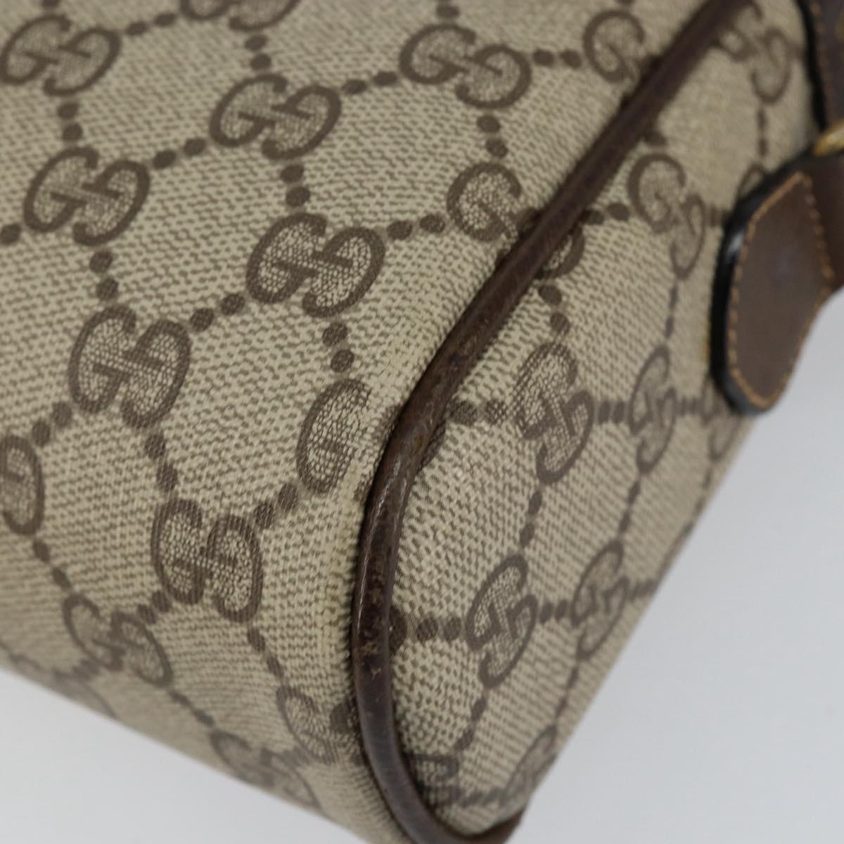 GUCCI GG Supreme Web Sherry Line Shoulder Bag PVC Beige Gold Auth ep12050