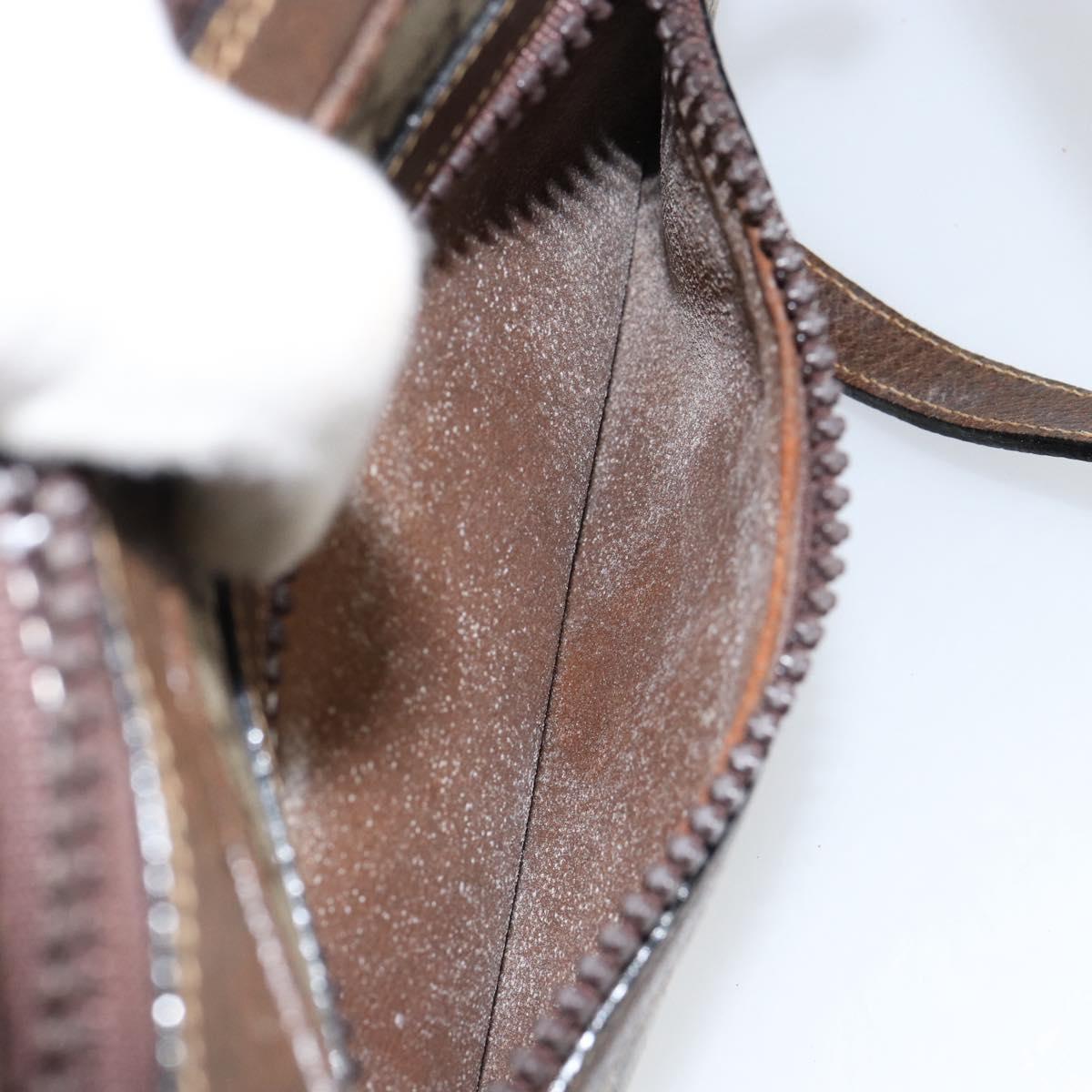 GUCCI GG Supreme Web Sherry Line Shoulder Bag PVC Beige Gold Auth ep12050