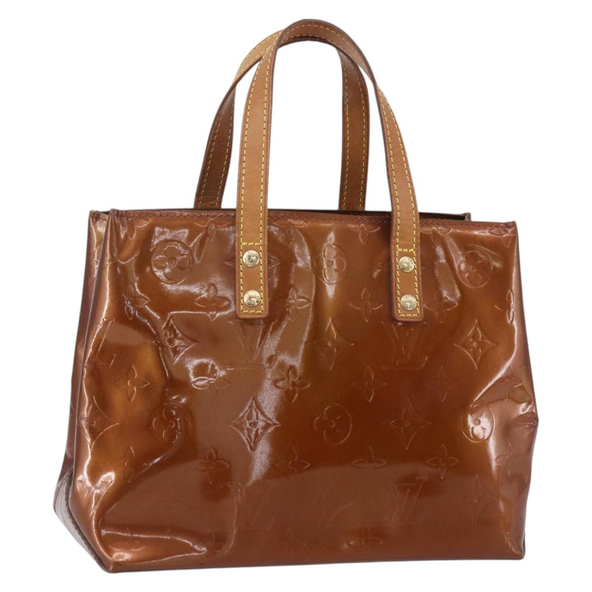 LOUIS VUITTON Monogram Vernis Reade PM Hand Bag Bronze M91146 LV Auth ep12056