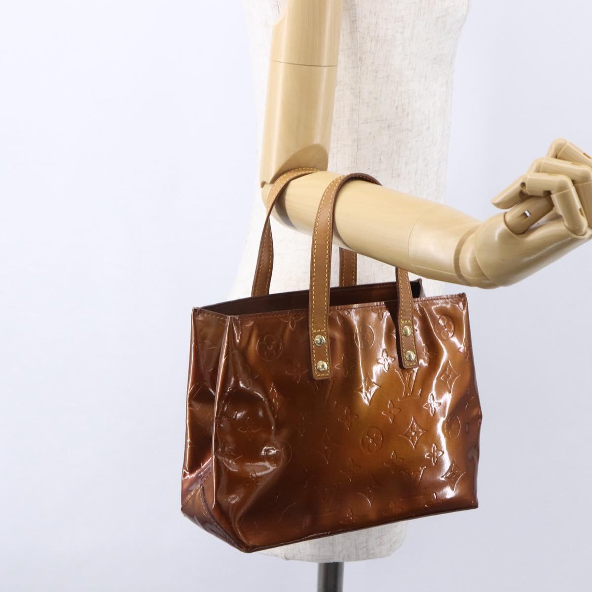 LOUIS VUITTON Monogram Vernis Reade PM Hand Bag Bronze M91146 LV Auth ep12056