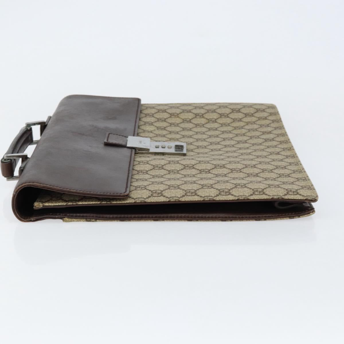 GUCCI GG Supreme Hand Bag PVC Beige Silver 34044 Auth ep12061