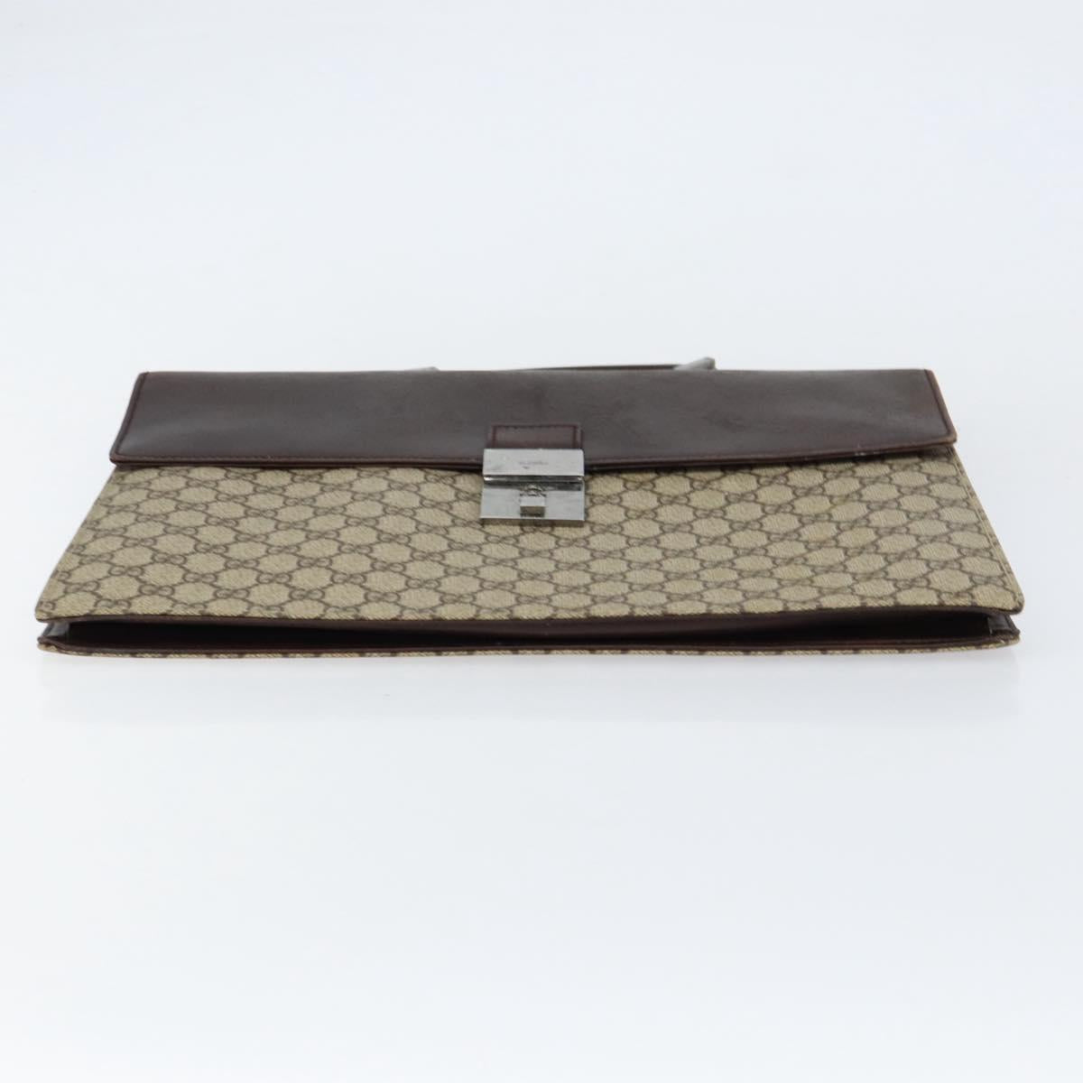 GUCCI GG Supreme Hand Bag PVC Beige Silver 34044 Auth ep12061