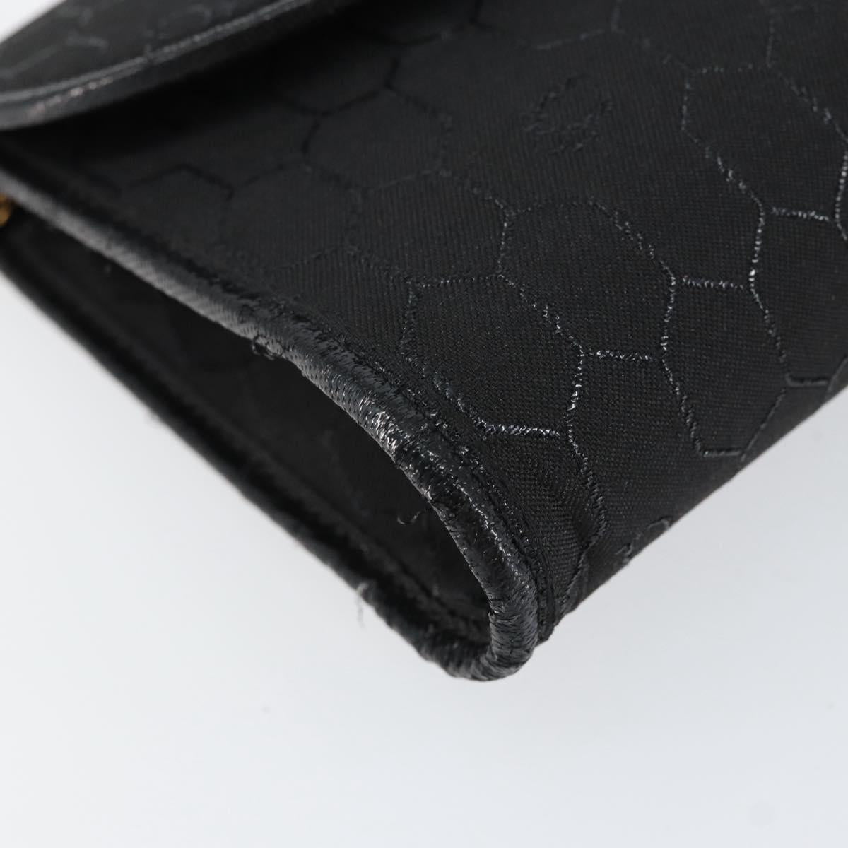 Christian Dior Honeycomb Canvas Chain Shoulder Bag Black Gold Auth ep12064