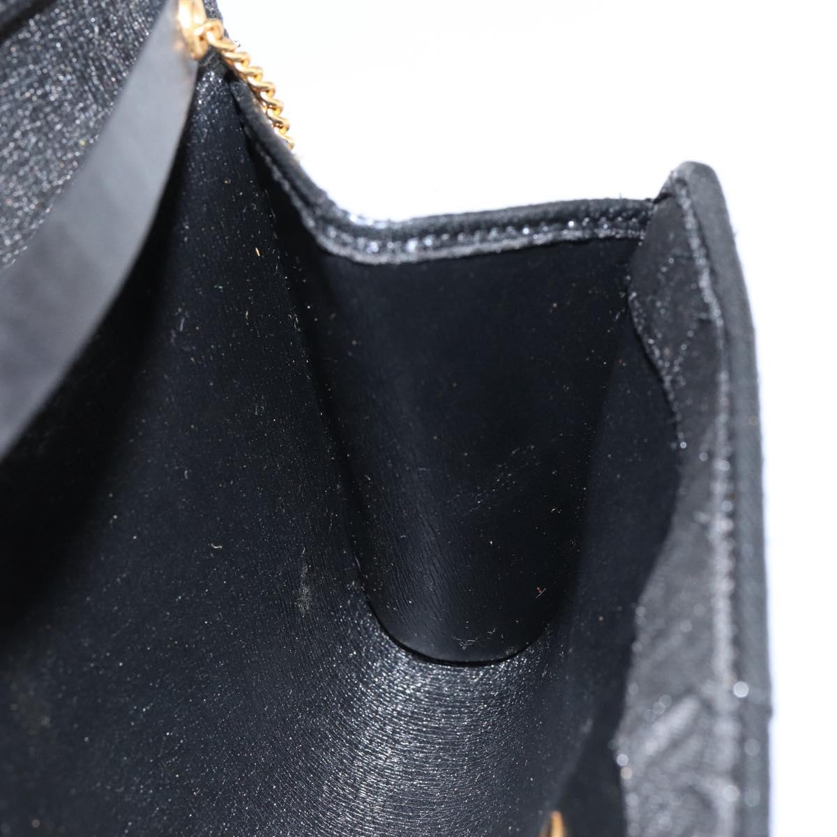 Christian Dior Honeycomb Canvas Chain Shoulder Bag Black Gold Auth ep12064