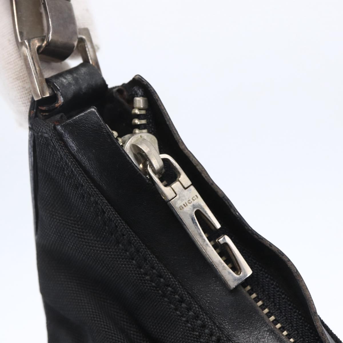 GUCCI Shoulder Bag Nylon Black Silver 000 0602 Auth ep12075