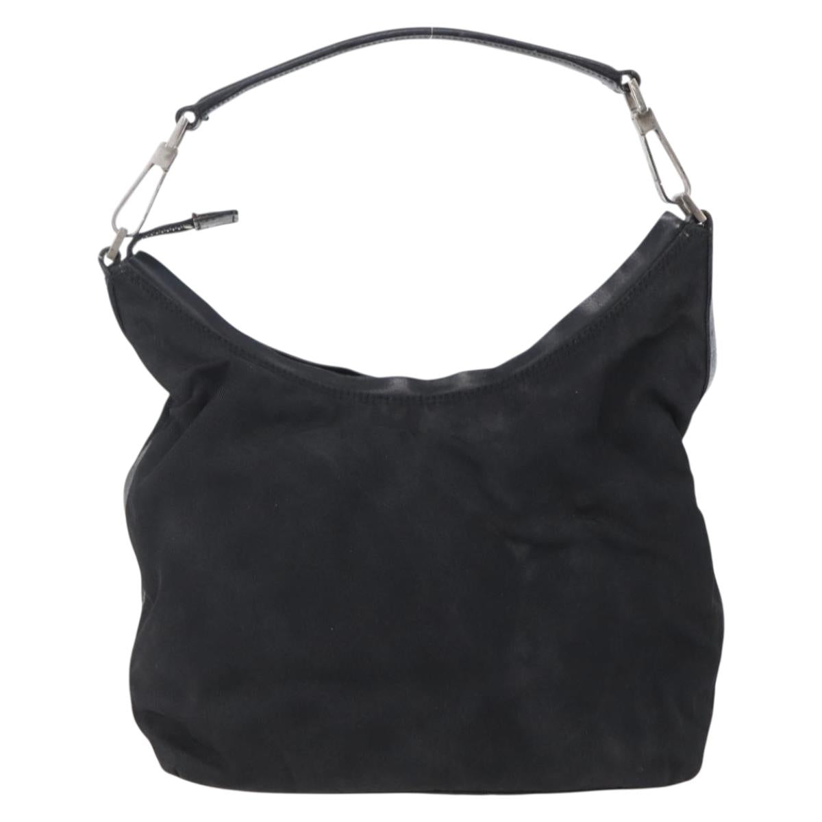 GUCCI Shoulder Bag Nylon Black Silver 000 0602 Auth ep12075