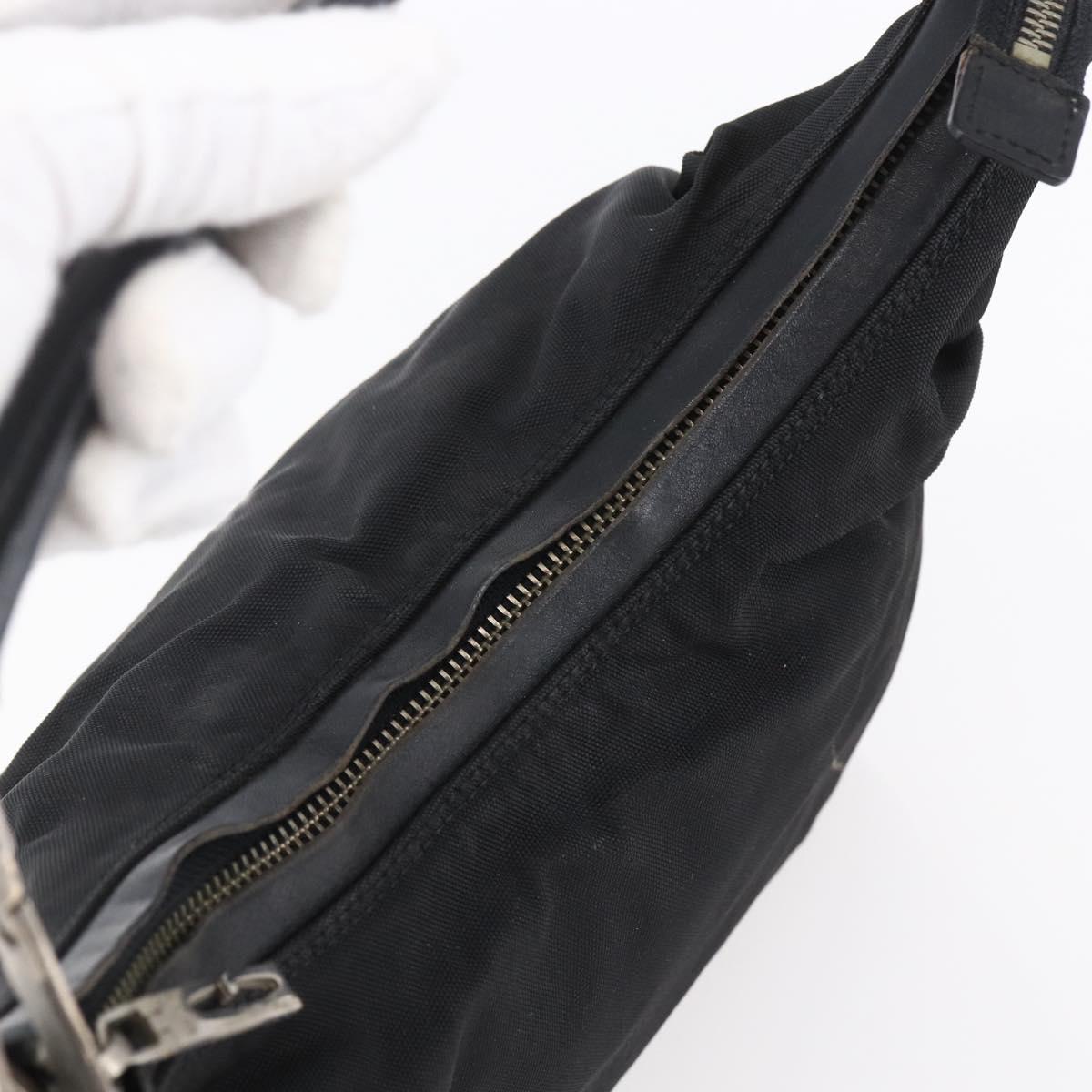 GUCCI Shoulder Bag Nylon Black Silver 000 0602 Auth ep12075