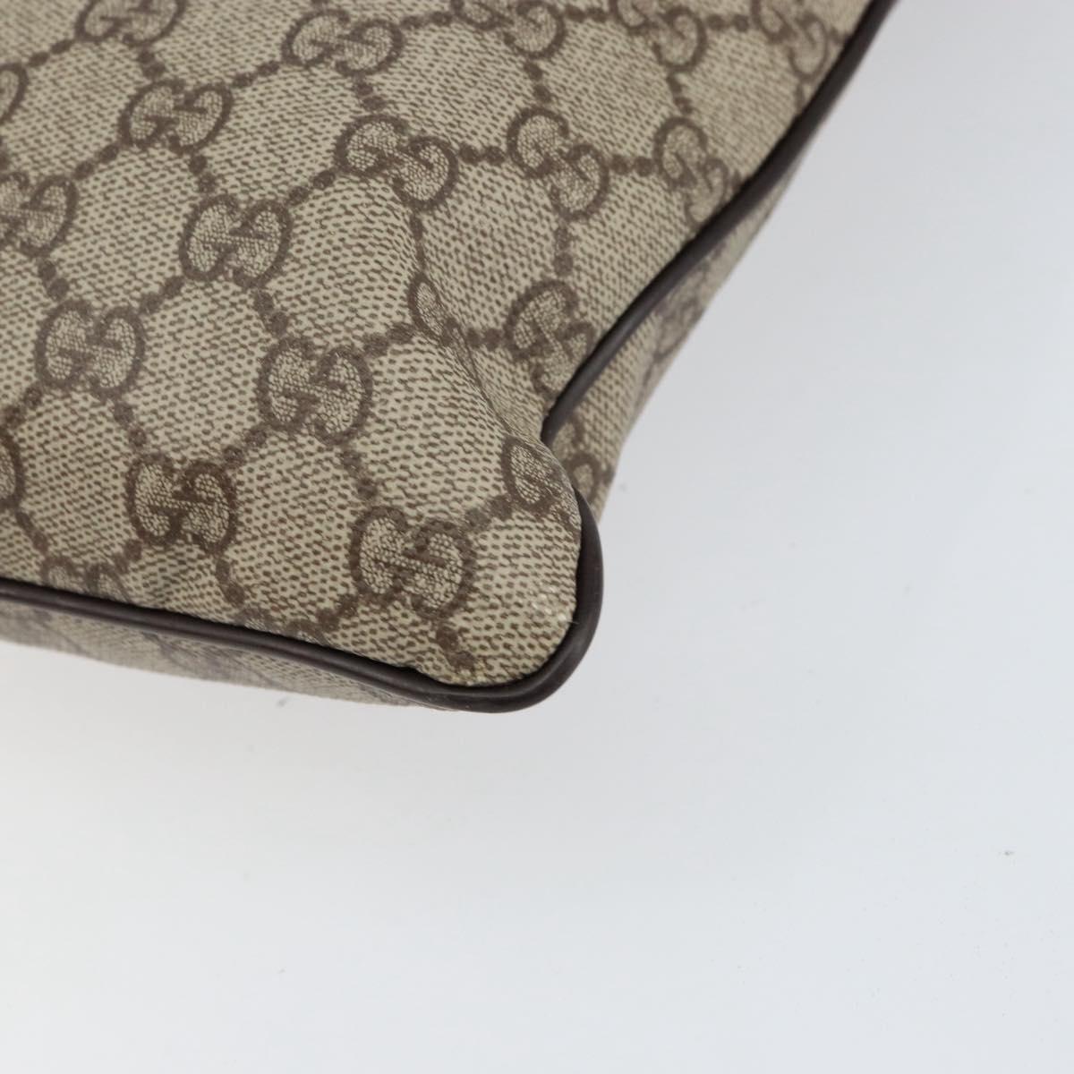 GUCCI GG Supreme Shoulder Bag PVC Beige Silver 141626 Auth ep12076