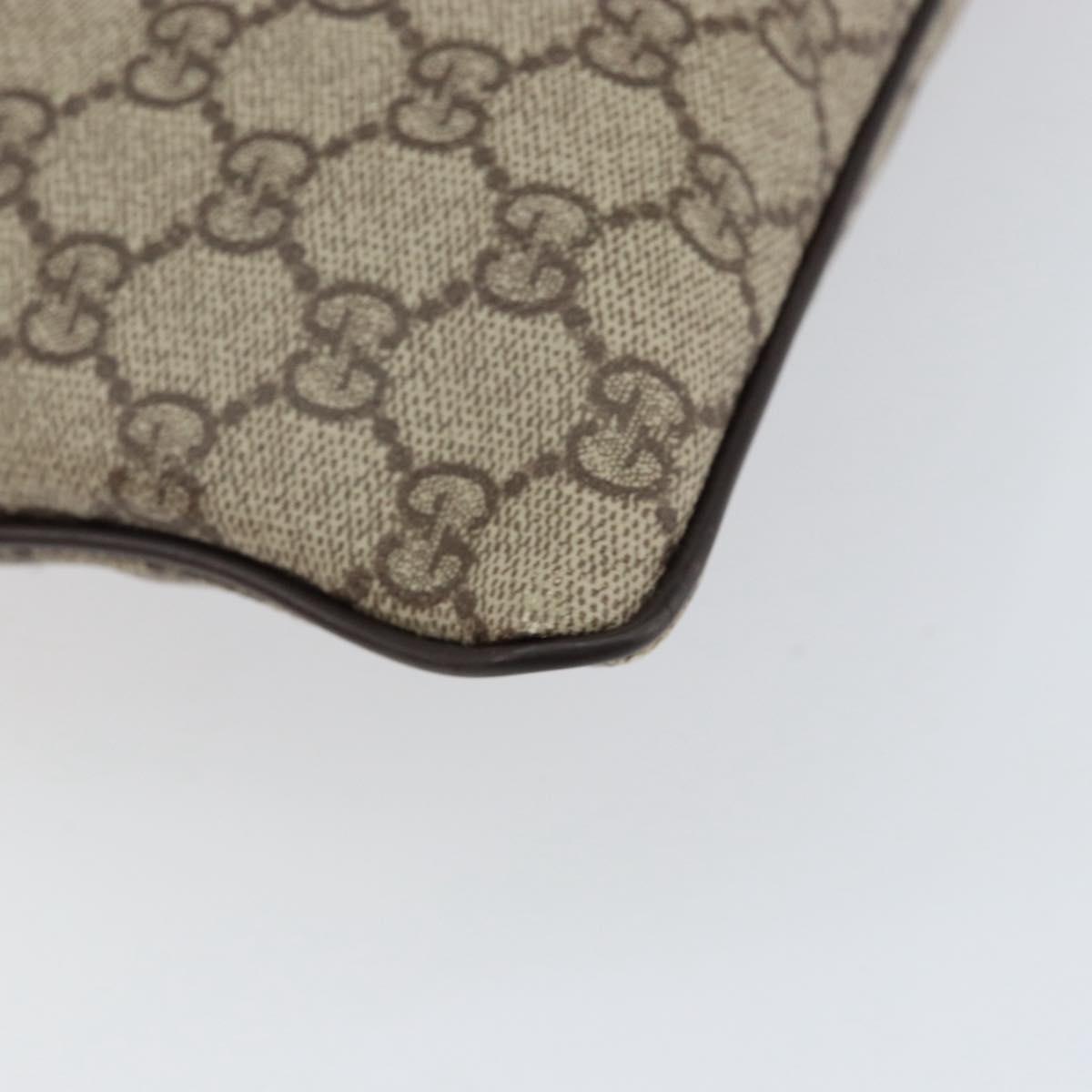 GUCCI GG Supreme Shoulder Bag PVC Beige Silver 141626 Auth ep12076