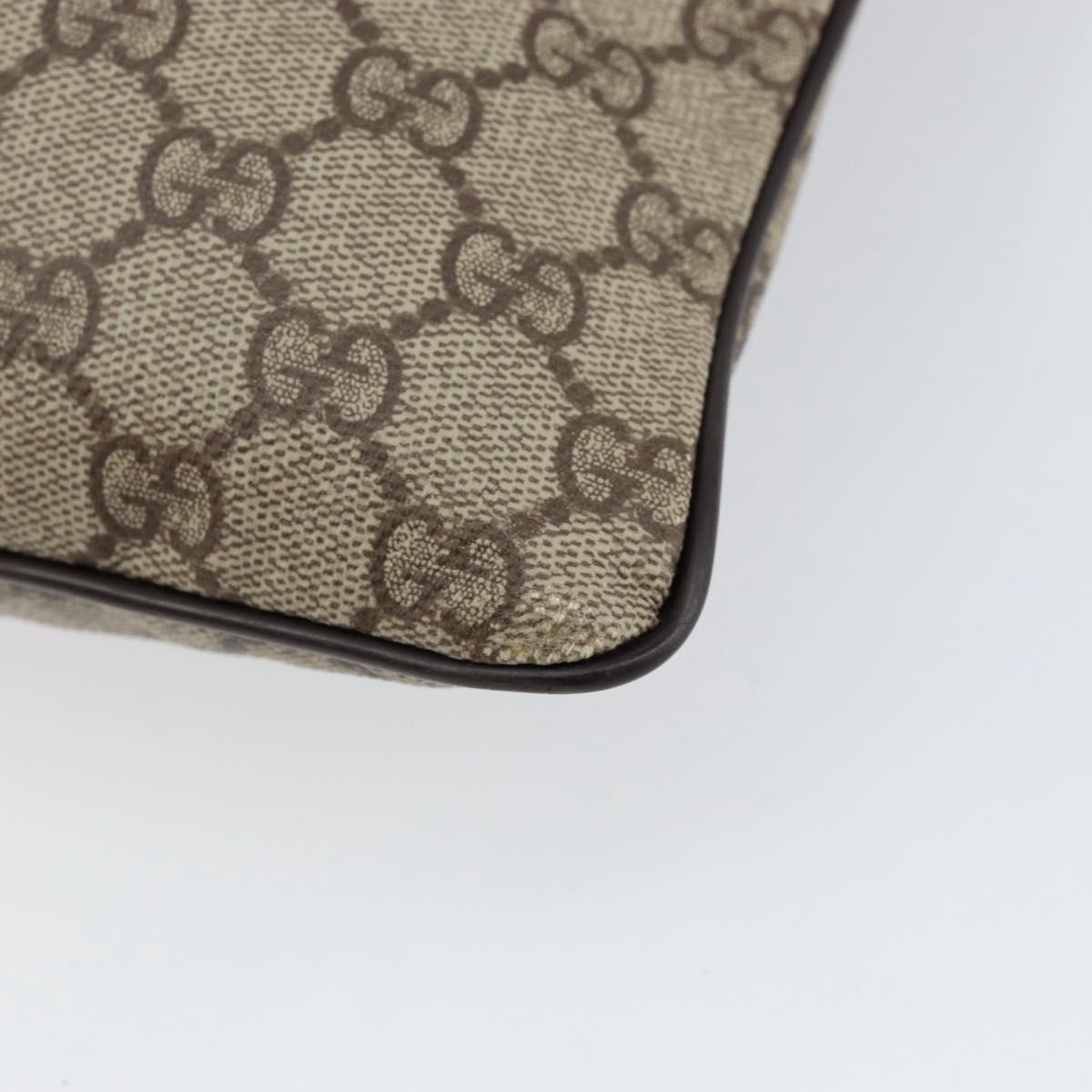 GUCCI GG Supreme Shoulder Bag PVC Beige Silver 141626 Auth ep12076