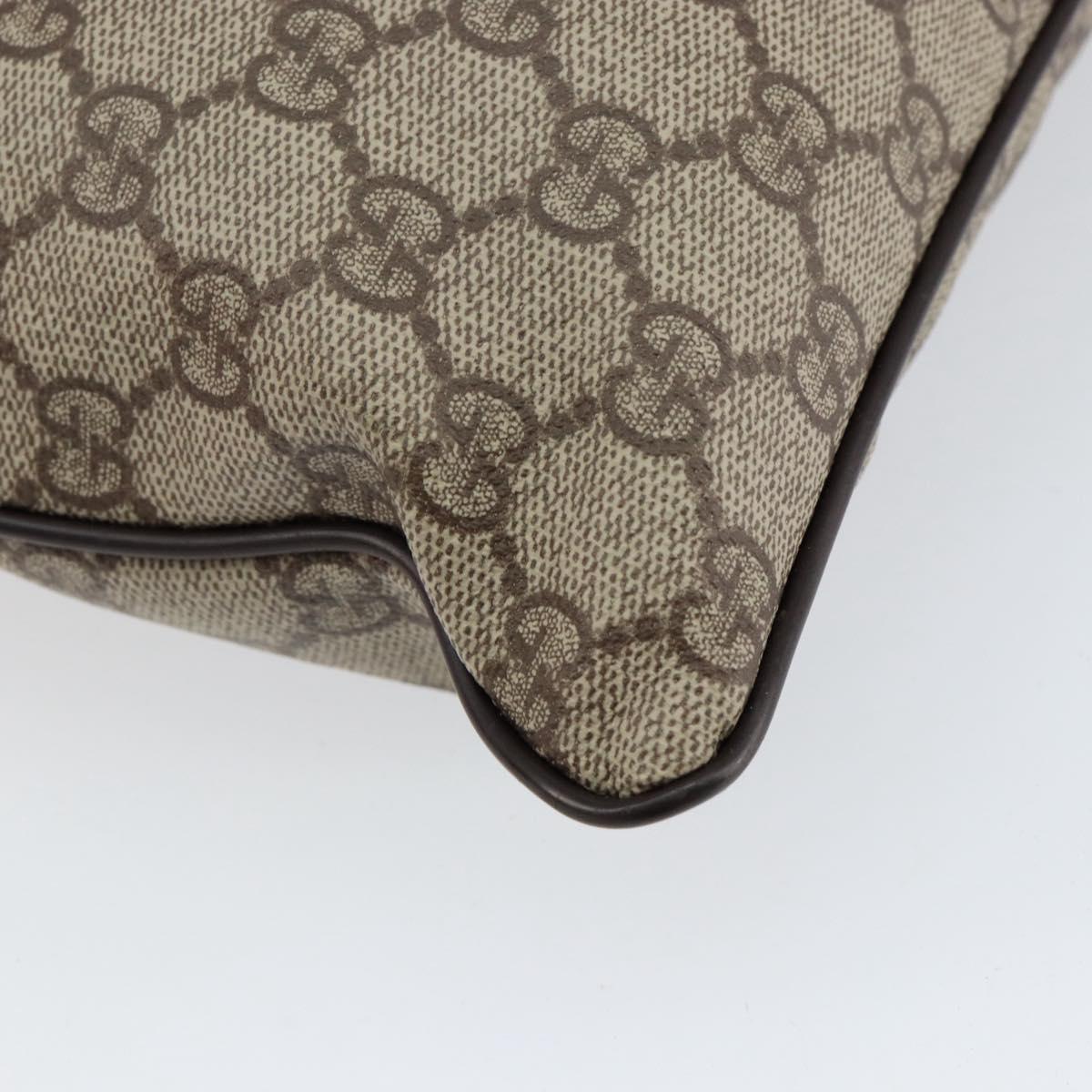 GUCCI GG Supreme Shoulder Bag PVC Beige Silver 141626 Auth ep12076
