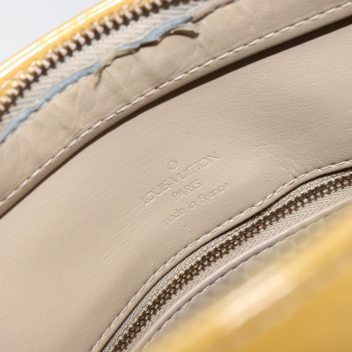 LOUIS VUITTON Monogram Vernis Houston Hand Bag Beige M91004 LV Auth ep12084