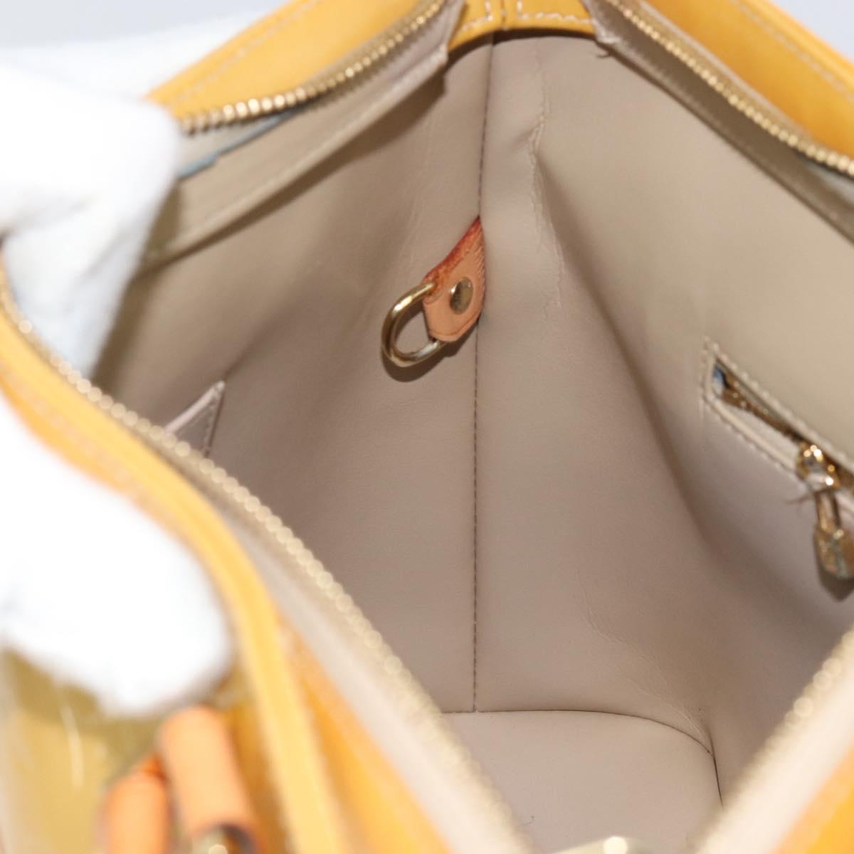 LOUIS VUITTON Monogram Vernis Houston Hand Bag Beige M91004 LV Auth ep12084