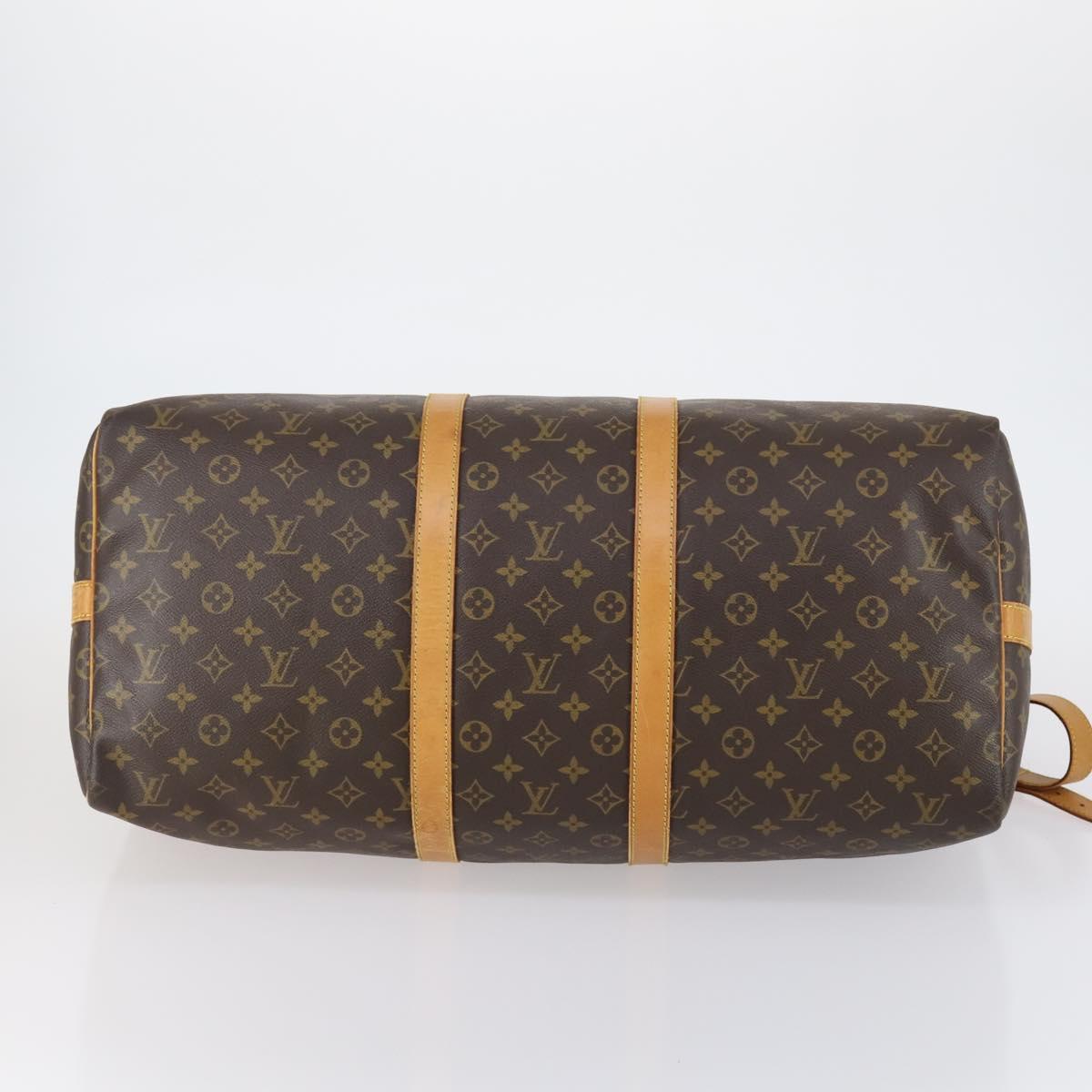 LOUIS VUITTON Monogram Keepall Bandouliere 55 Boston Bag M41414 LV Auth ep12087