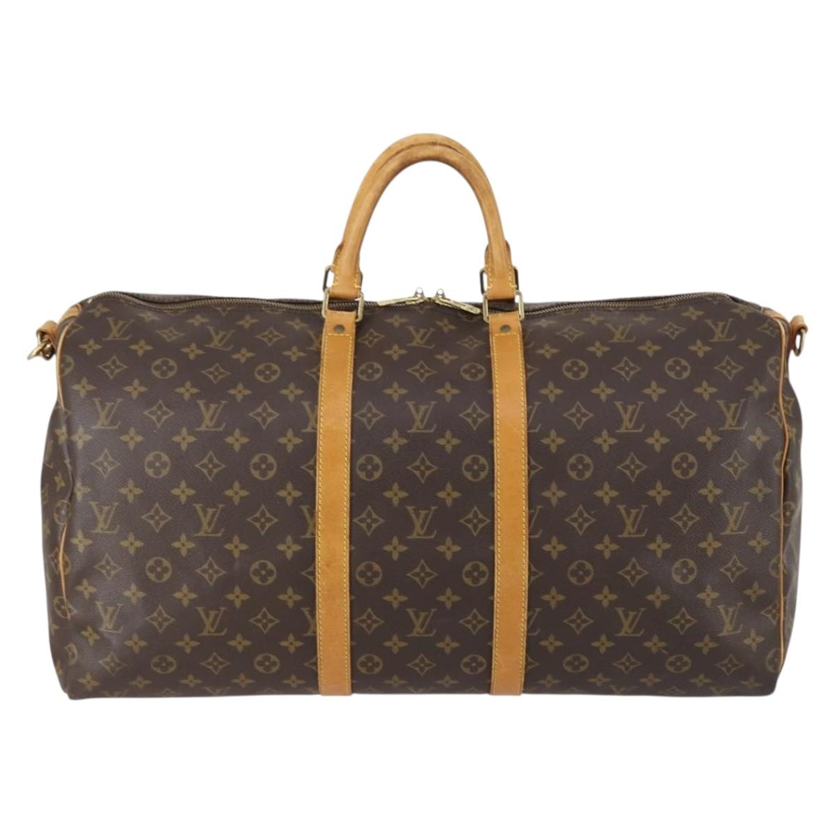 LOUIS VUITTON Monogram Keepall Bandouliere 55 Boston Bag M41414 LV Auth ep12087