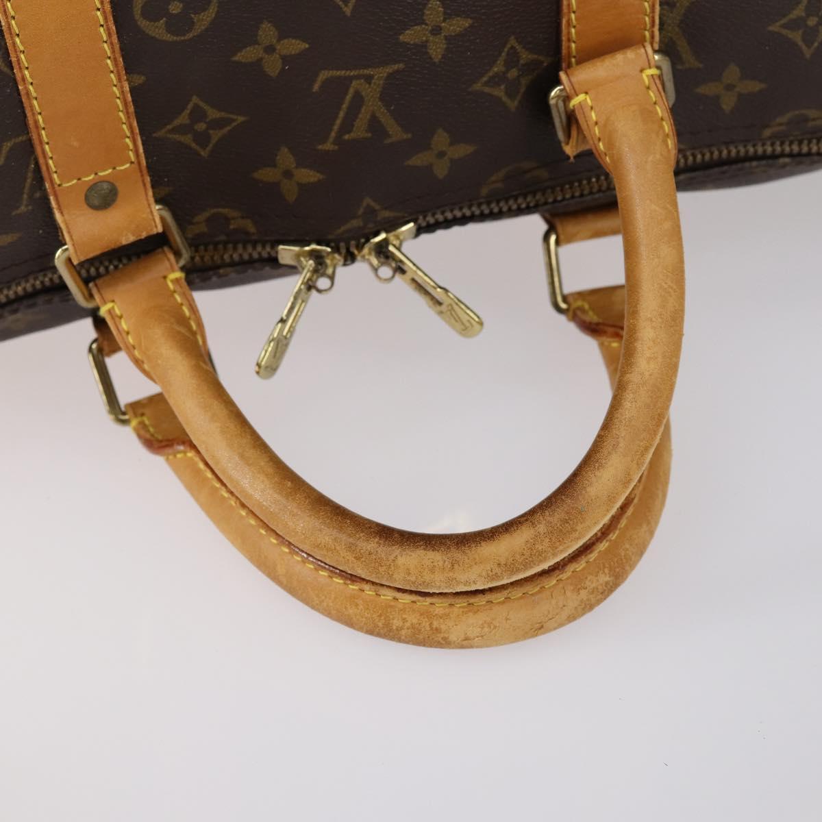 LOUIS VUITTON Monogram Keepall Bandouliere 55 Boston Bag M41414 LV Auth ep12087