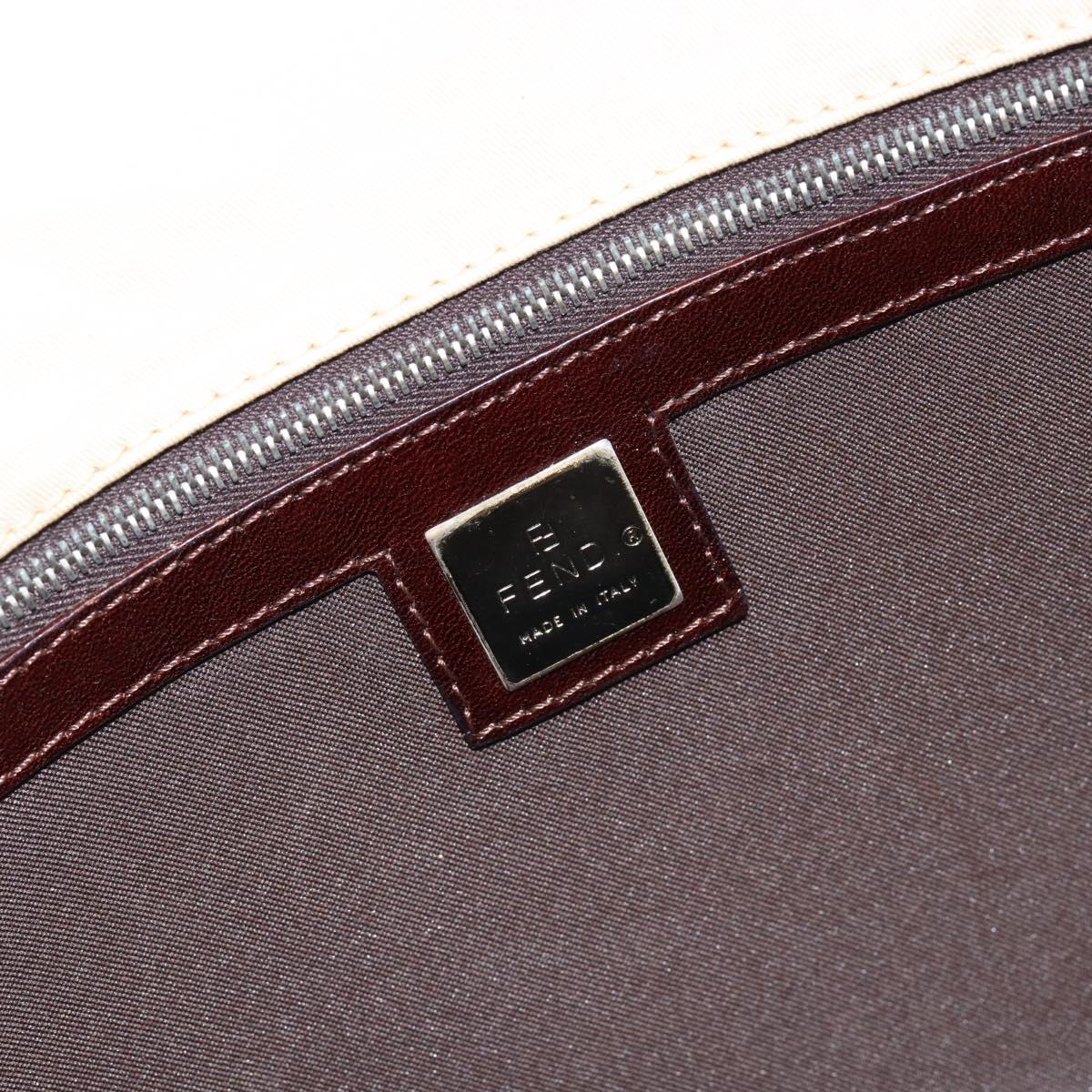 FENDI Hand Bag Canvas Ivory Auth ep12091