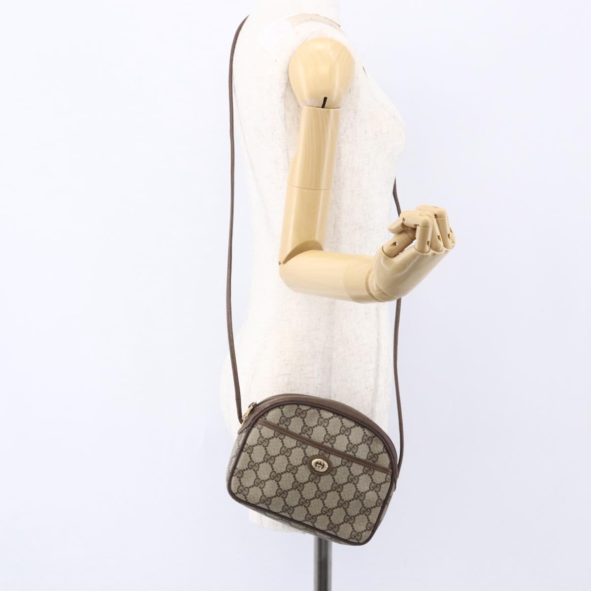 GUCCI GG Supreme Shoulder Bag PVC Beige Gold 116 02 607 Auth ep12092