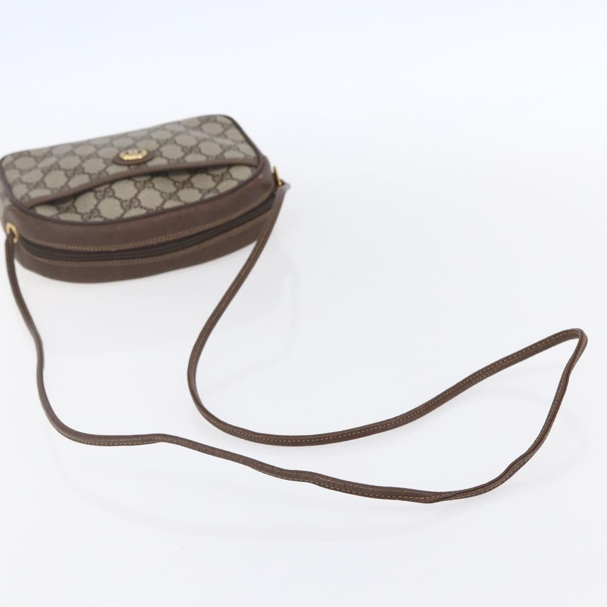 GUCCI GG Supreme Shoulder Bag PVC Beige Gold 116 02 607 Auth ep12092