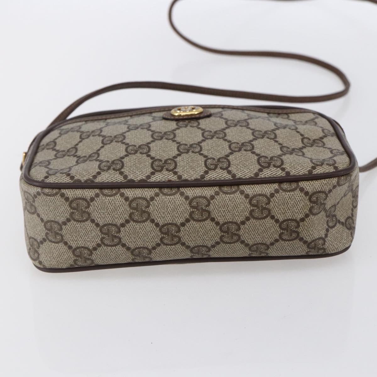 GUCCI GG Supreme Shoulder Bag PVC Beige Gold 116 02 607 Auth ep12092