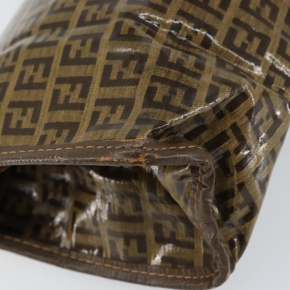 FENDI Zucchino Canvas Clutch Bag Beige Auth ep12093