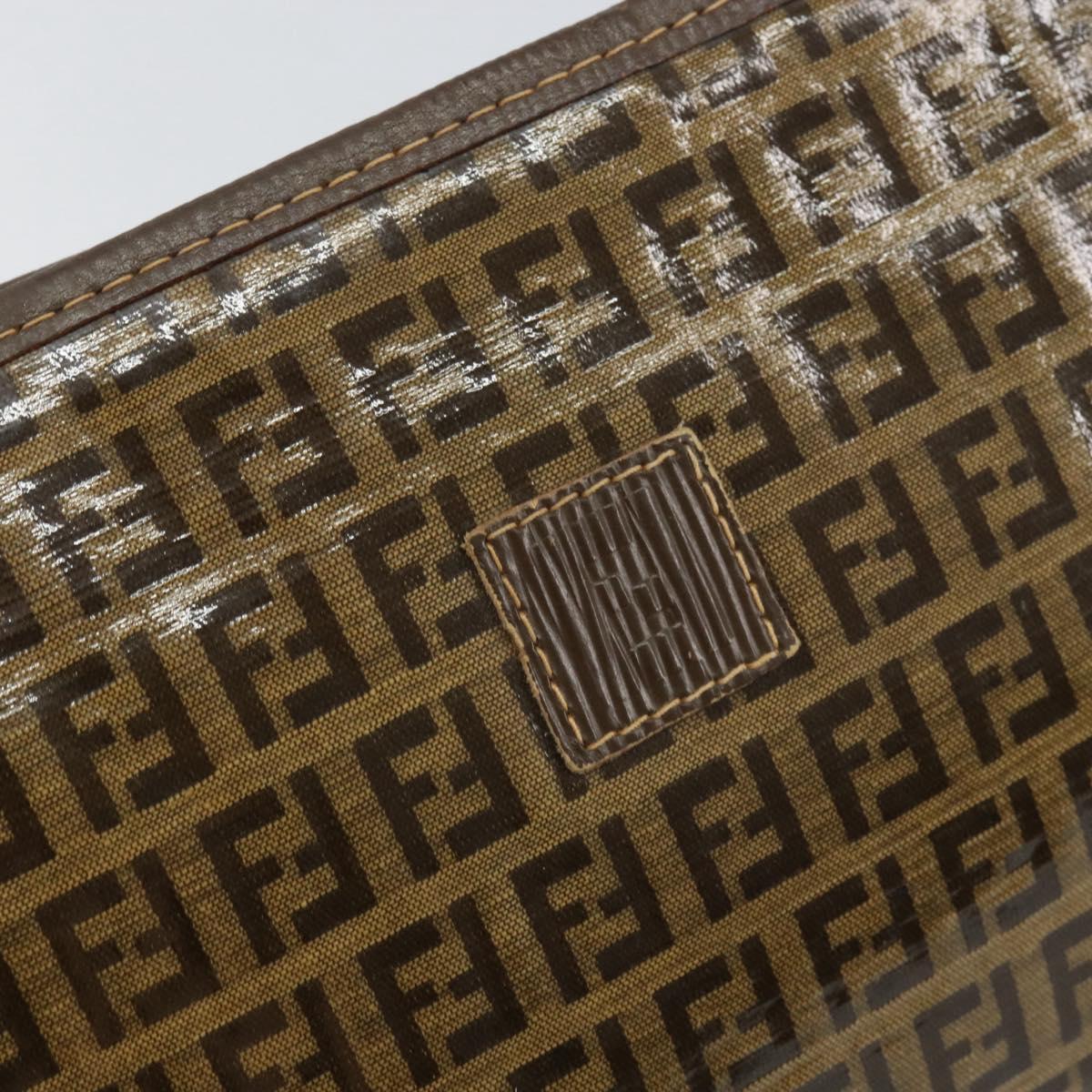 FENDI Zucchino Canvas Clutch Bag Beige Auth ep12093