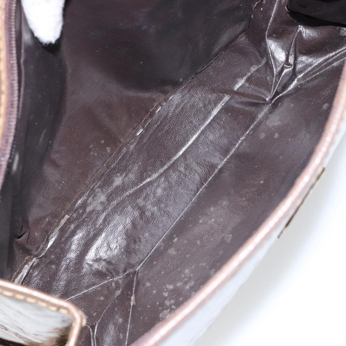 FENDI Zucchino Canvas Clutch Bag Beige Auth ep12093