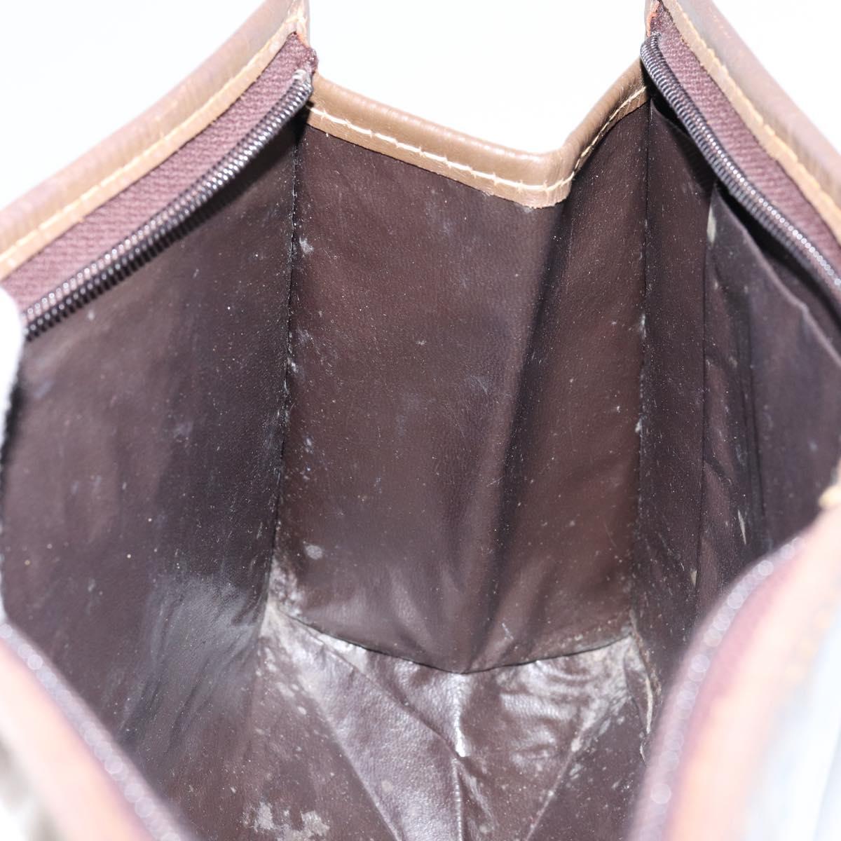 FENDI Zucchino Canvas Clutch Bag Beige Auth ep12093