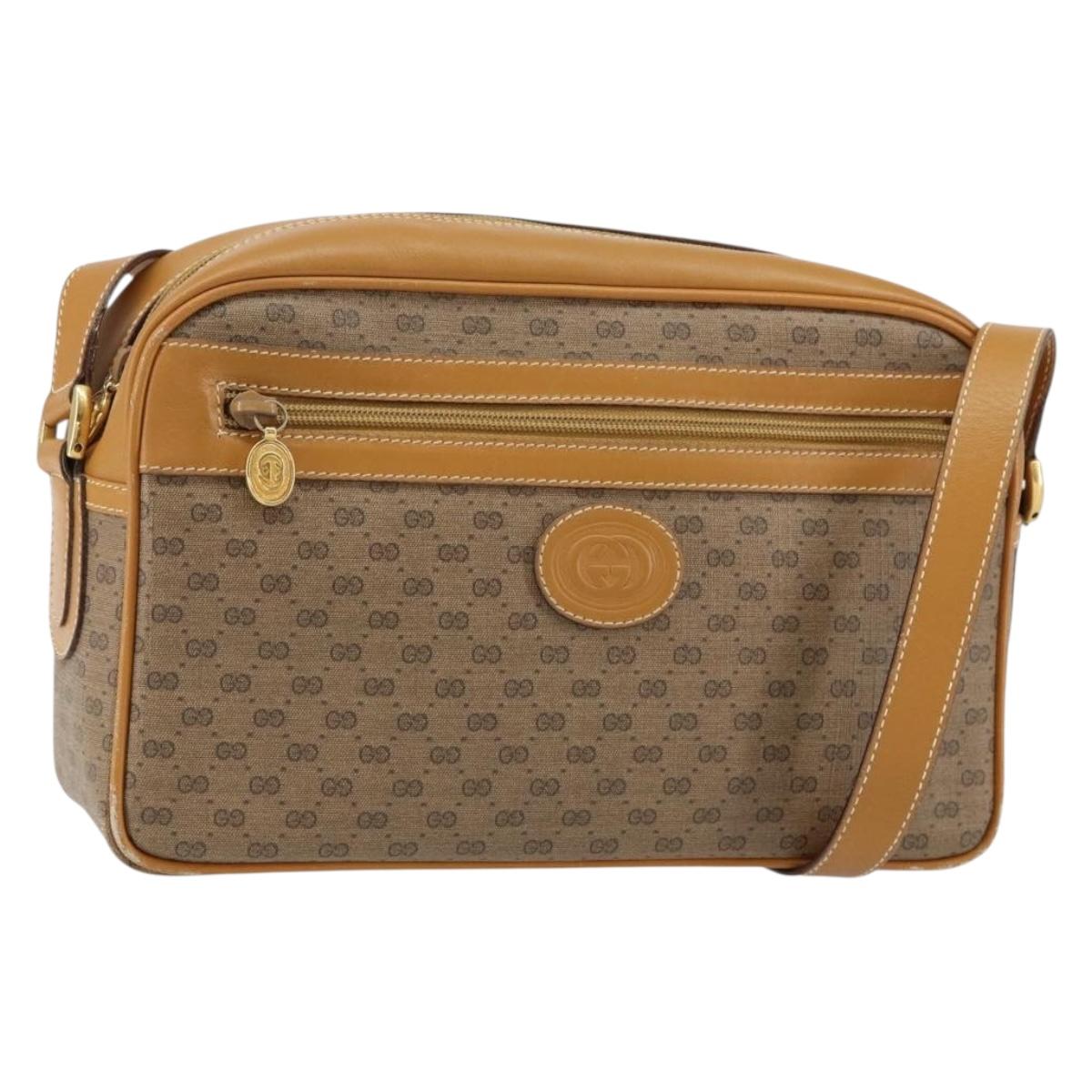 GUCCI Micro GG Supreme Shoulder Bag PVC Beige Gold 001 113 0942 Auth ep12096