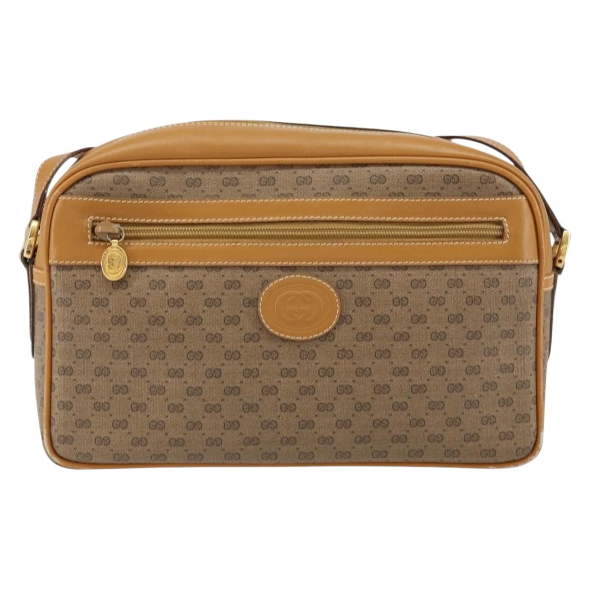 GUCCI Micro GG Supreme Shoulder Bag PVC Beige Gold 001 113 0942 Auth ep12096