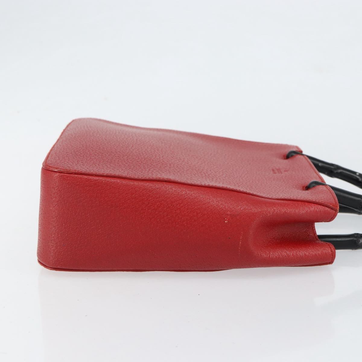 GUCCI Bamboo Hand Bag Leather Red 002 1061 Auth ep12097