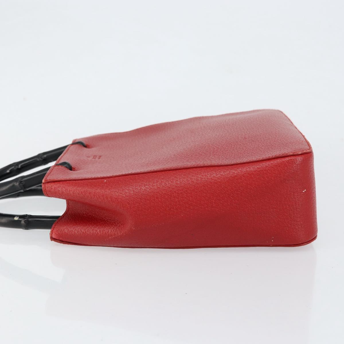 GUCCI Bamboo Hand Bag Leather Red 002 1061 Auth ep12097