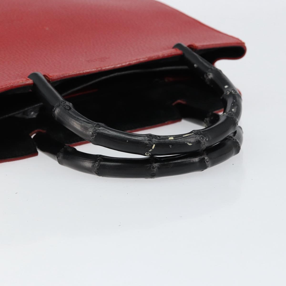 GUCCI Bamboo Hand Bag Leather Red 002 1061 Auth ep12097