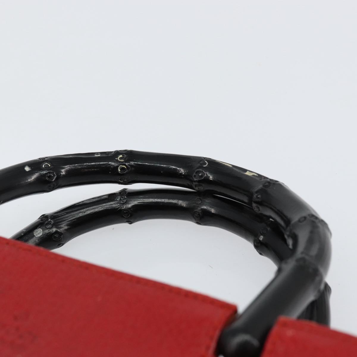 GUCCI Bamboo Hand Bag Leather Red 002 1061 Auth ep12097