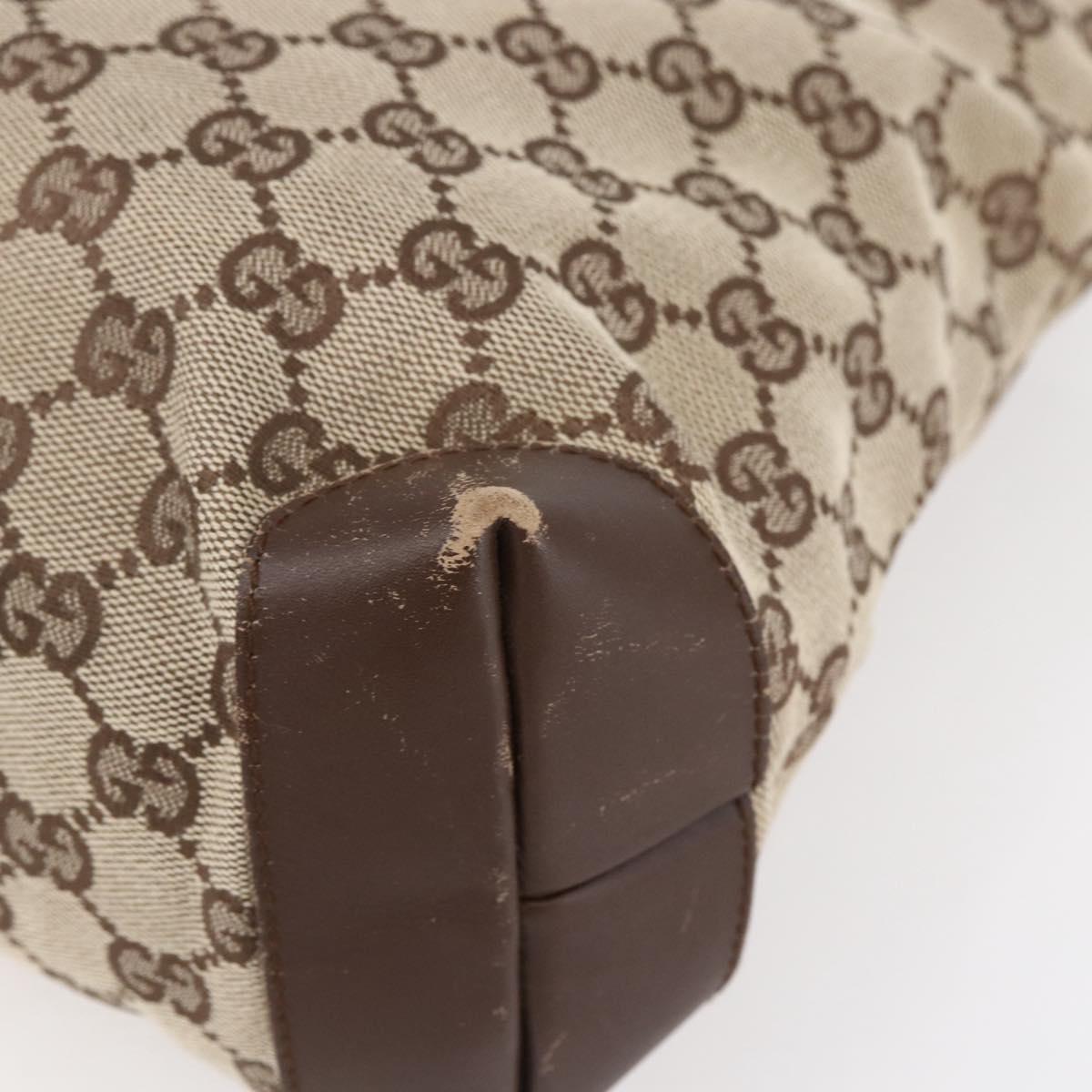 GUCCI GG Canvas Tote Bag Beige Silver 28893 Auth ep12098