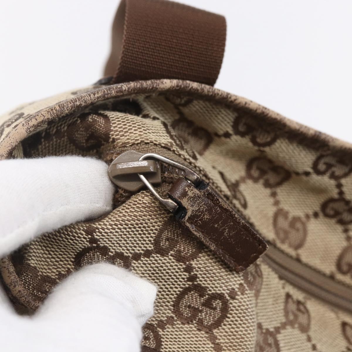 GUCCI GG Canvas Tote Bag Beige Silver 28893 Auth ep12098