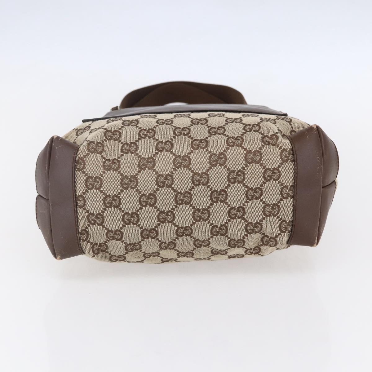 GUCCI GG Canvas Tote Bag Beige Silver 28893 Auth ep12098