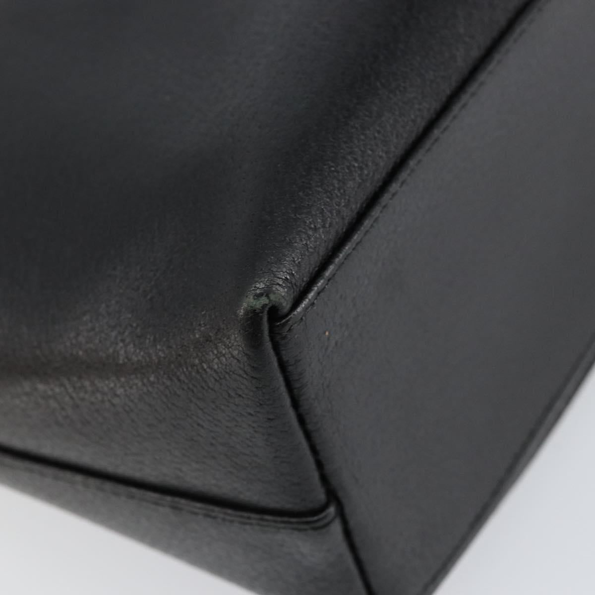 GUCCI Tote Bag Leather Black Gold 002 1817 0336 Auth ep12099