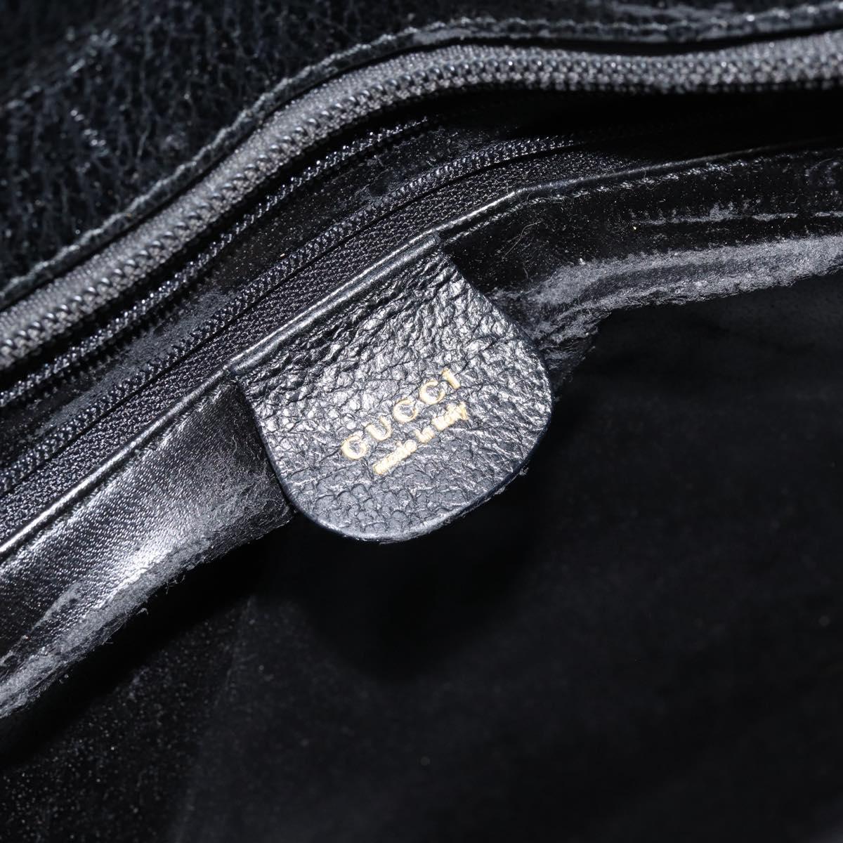 GUCCI Tote Bag Leather Black Gold 002 1817 0336 Auth ep12099