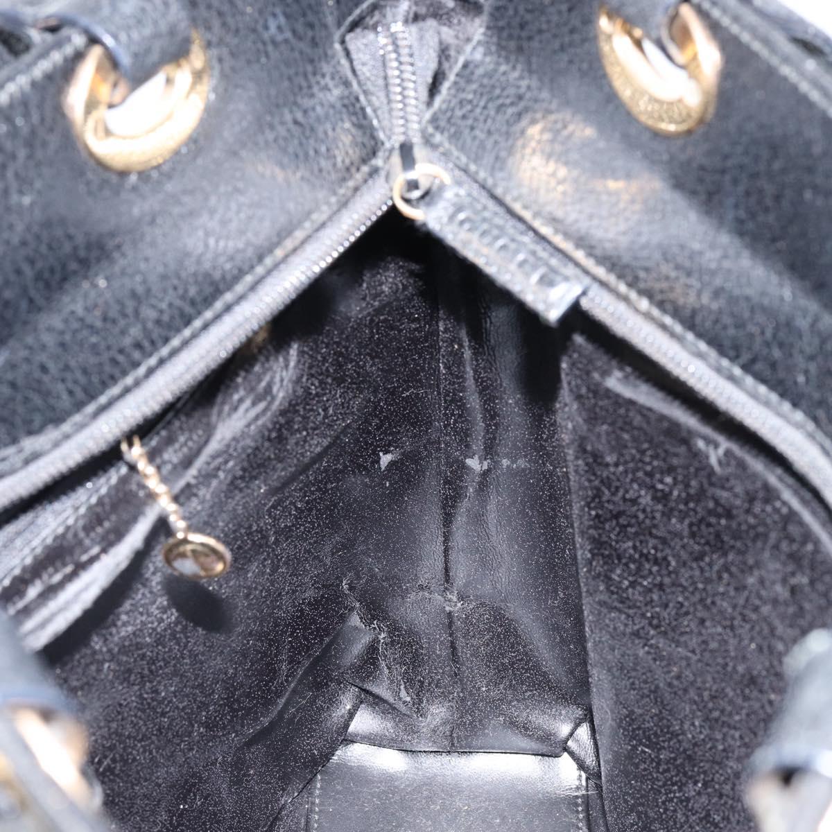 GUCCI Tote Bag Leather Black Gold 002 1817 0336 Auth ep12099