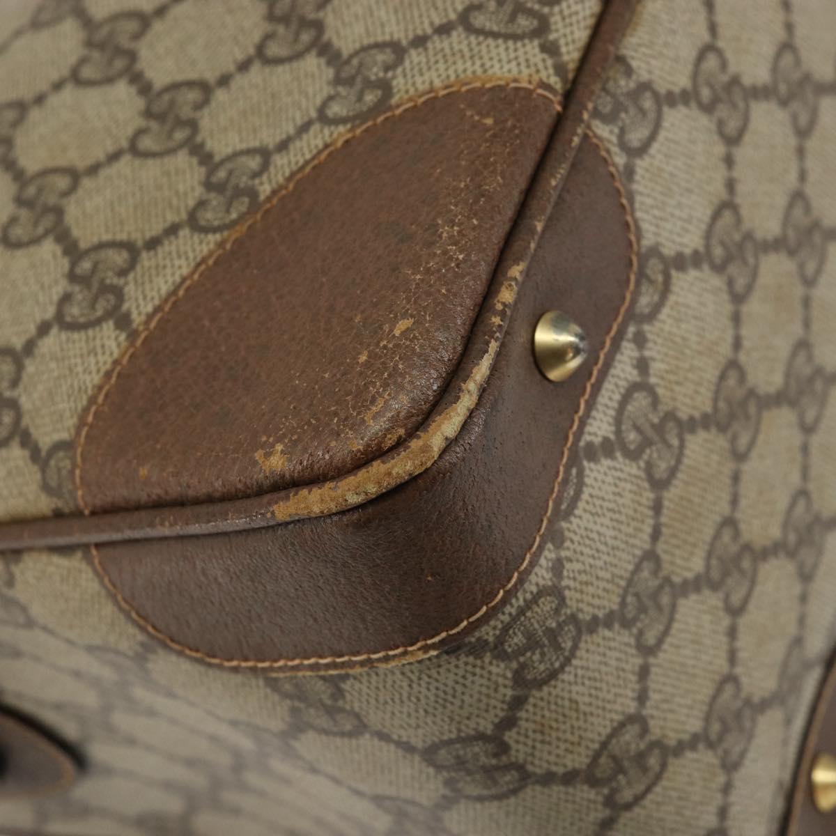 GUCCI GG Supreme Boston Bag PVC Beige Gold 002 123 0167 Auth ep12100