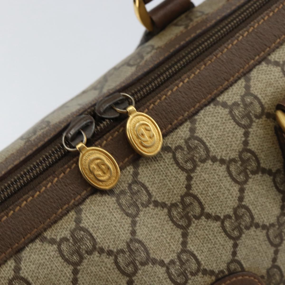 GUCCI GG Supreme Boston Bag PVC Beige Gold 002 123 0167 Auth ep12100